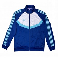 Adidas HS7490 Mens Full-Zip Long Sleeve Tiro Victory Blue White Jacket Medium