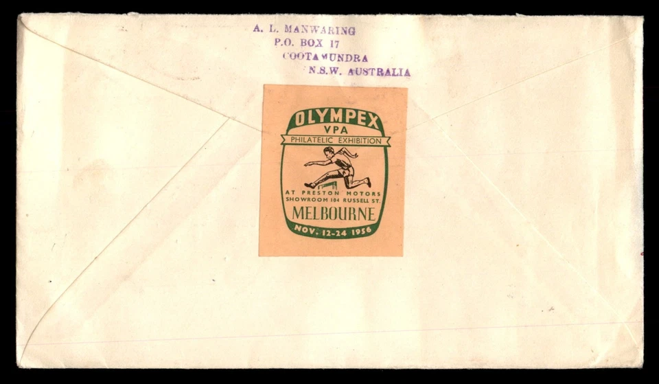 Mayfairstamps Australia FDC 1956 XVI Olimpiada Combo Primer Día Cubierta aau_90345 Foto 2 de 2