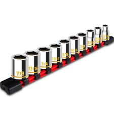 10 PCS 3/8-Inch Drive Shallow Socket Set, Standard SAE, 5/16"- 7/8", 6 Point,...