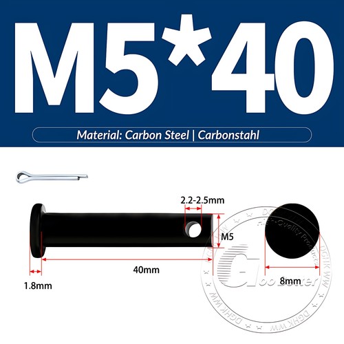 Pasador de horquilla negro pasador de bisagra pasador de retención pasador de aparejo métrico de acero al carbono M4-M30 - Imagen 25 de 201