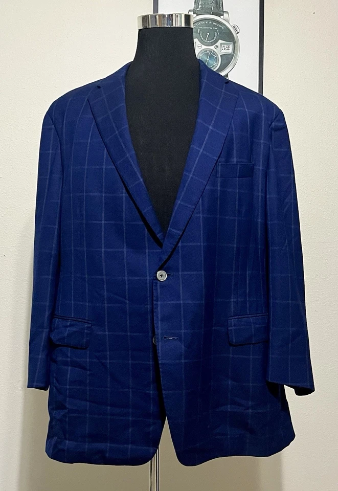 SAMUELSOHN PERFORMANCE - 48R - Blue Windowpane 110’s Wool Sport Coat Blazer - Image 3 of 4