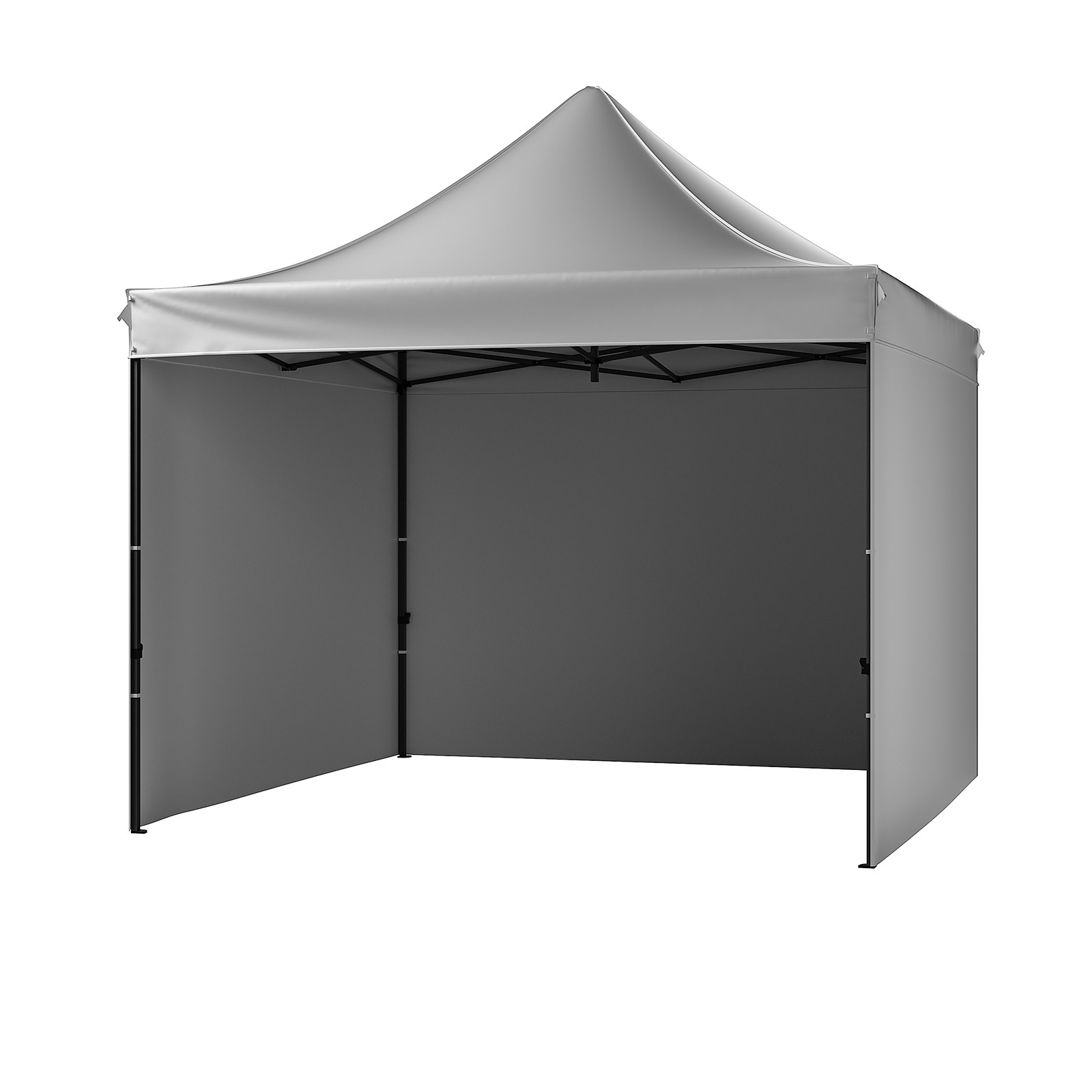 Tente tonnelle à auvent pop-up 3x3m gris foncé avec parois amovibles