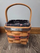 Longaberger 1993 Inaugural Basket Protector Liner AMERICANA Red/Blue