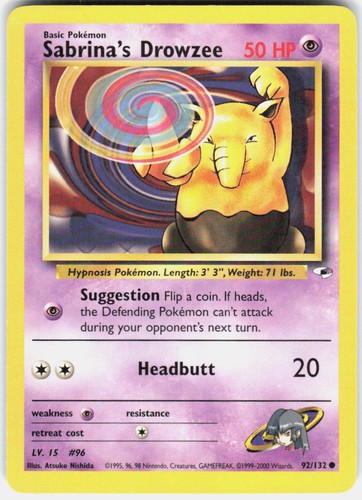 Sabrina's Drowzee 92/132 Gym Heroes Common Unlimited