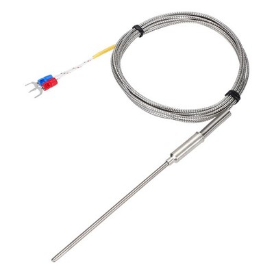 E Type Thermocouple Temperature Sensor Probe 3x100mm 6.6ft Wire 0-800°C