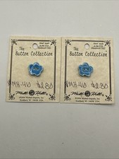 Mill Hill Ceramic Buttons Jim Shore 2004 Aqua Posy Flower Lot Of 2