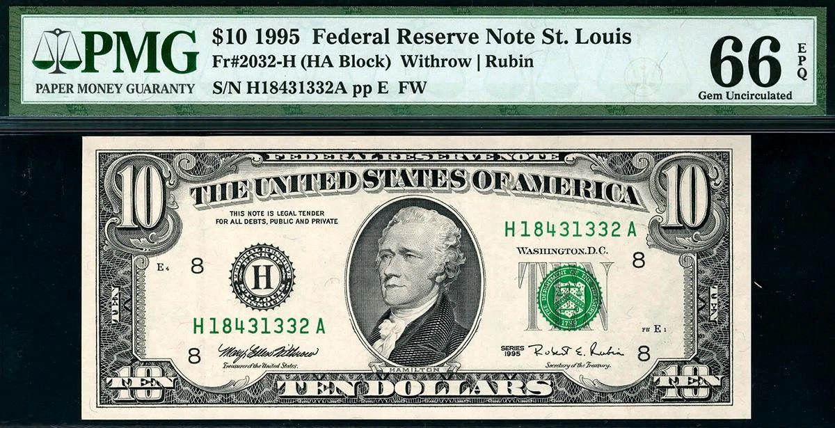 1995 $10 US Federal Reserve Small Notes for sale | eBay