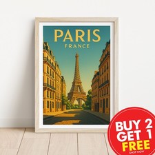 Paris Travel Print, Travel Poster, Retro Wall Art, Retro Gift, Home Decor, Art,