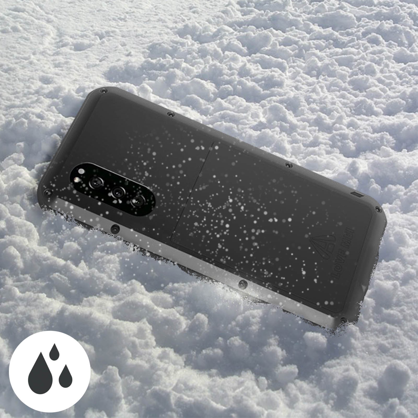 Coque étanche Sony Xperia 5 Love Mei en verre trempé noir