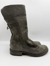 Stivali donna Fiorentini + Baker US 5 EU 35 Ella grigio oliato scamosciato pieghevoli con polsini