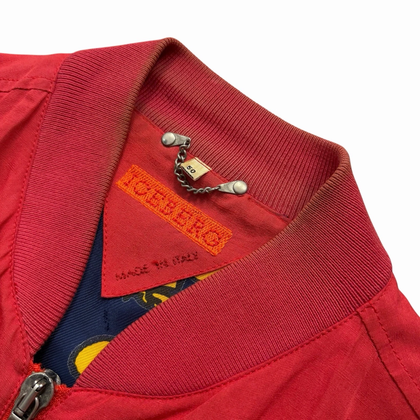 VTG 90s ICEBERG PEANUTS SNOOPY EMBROIDERED BOMBER JACKET RAYON LINEN SIZE 50 - product detail image 6