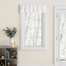 Classic Wide Ruffled 11 In. L Polyester/Cotton Valance in White