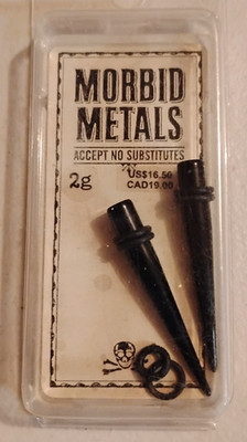 Morbid Metals Body Jewelry TAPER BLACK BASIC -2G