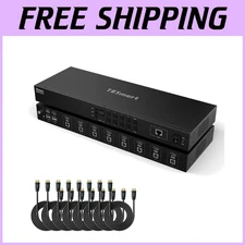 8 Port 4K@30Hz HDMI KVM Switch with Hotkey Switch