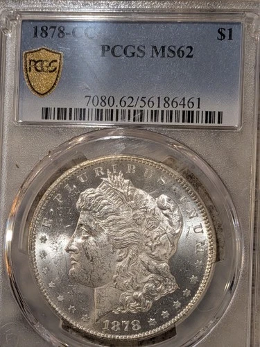 1878-CC Morgan Silver Dollar  PCGS MS62 – Carson City – Certified