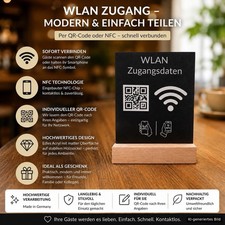 NFC WLAN QR Aufsteller G&auml;ste WLAN Zugang Schild Hotel B&uuml;ro Restaurant NFC