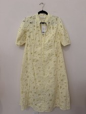 Everlane Light Yellow Eyelet Midi Dress Sz M Spring Feminine