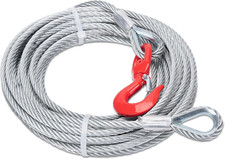 3/8 Winch Rope, 50 FT Steel Tow Cable Heavy-Duty, 6 X 19 Winch Cable Replacement