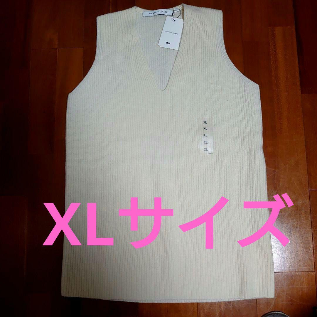 Uniqlo Lemaire Lamb V-Neck Sleeveless Sweater Off-White XL Vest  