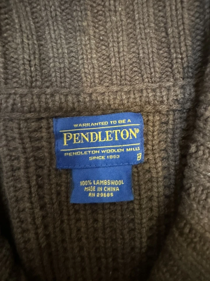 Cardigã FLAW Pendleton Westerly zíper completo suéter malha ocidental asteca masculino M  - Imagem 2 de 4
