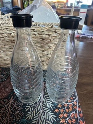 Sodastream Glass Carafes w/Lids Used Penguin Compatible