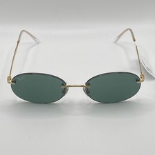 Ray-Ban RB 3767 Oval Sunglasses Gold Green 54-18-145 NWT
