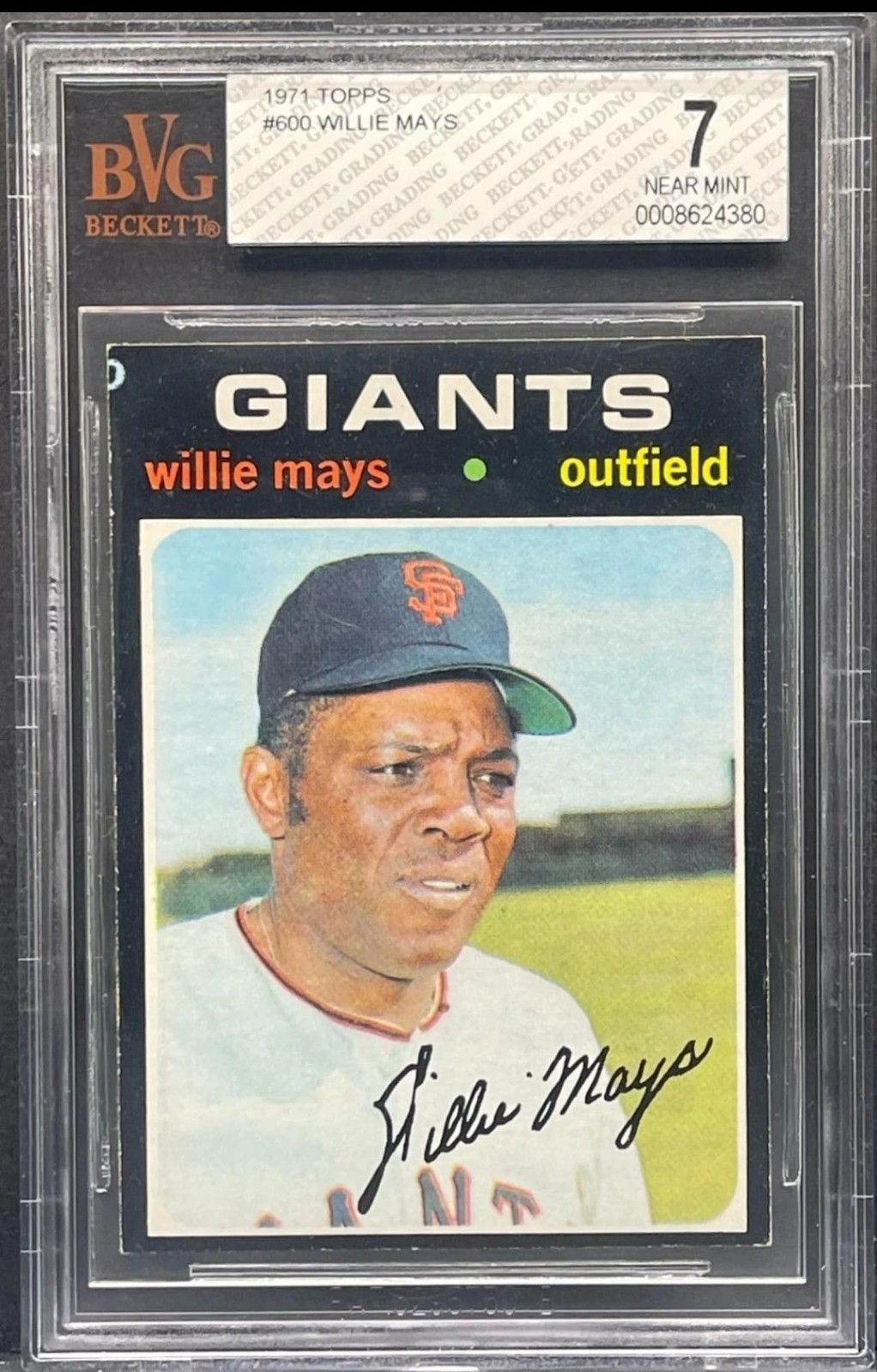 1971 Topps Baseball #600 Willie Mays High Number HOF Vintage Graded BGS BVG 7 NM