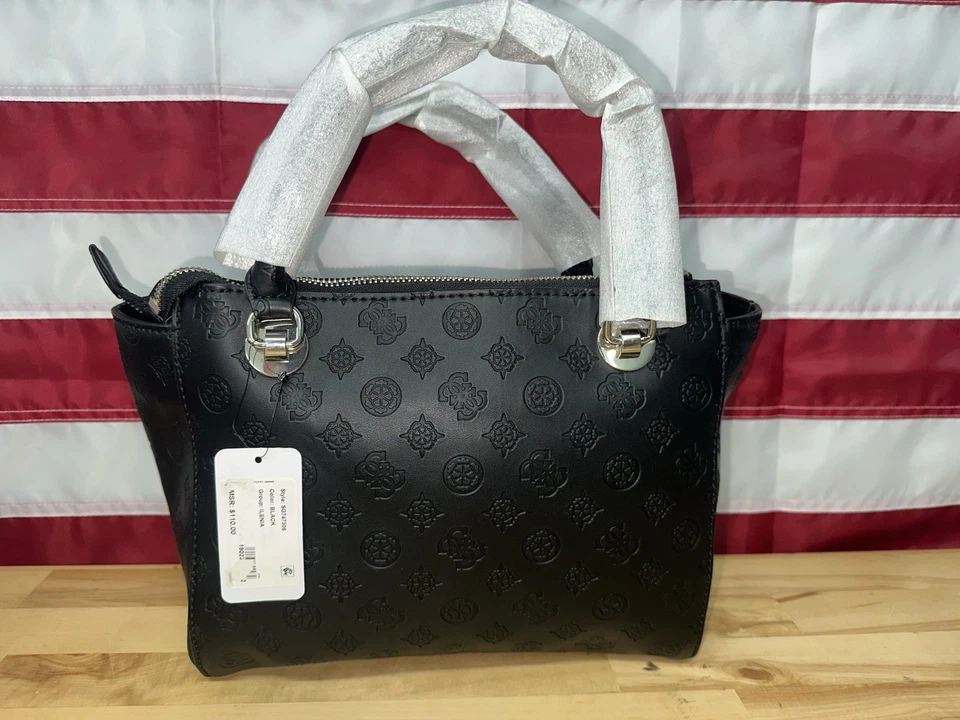 Guess Ilenia Society Satchel Handbag Black - Image 3 of 4