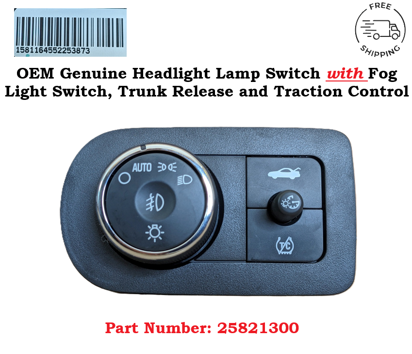 06-13 Chevy Impala Headlights Fog Lights Switch Traction Control Trunk Release