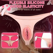 Silicone Penetrable Fake Vagina Thongs Hip Enhancer Panties For Crossdresser