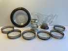 Mixed Lot of 9 Sterling Silver Items With Glass Coasters Bowl Vase Gravy Boat — photo 1