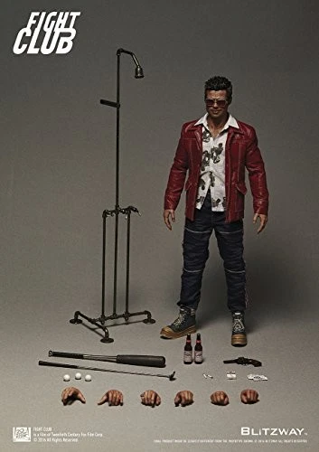 Premium Ultimate Masterpiece Fight Club Brad Pitt Tyler Durden Figura Chaqueta Roja Foto 2 de 4