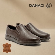 Men's Brown Genuine Leather Slip-On Loafers