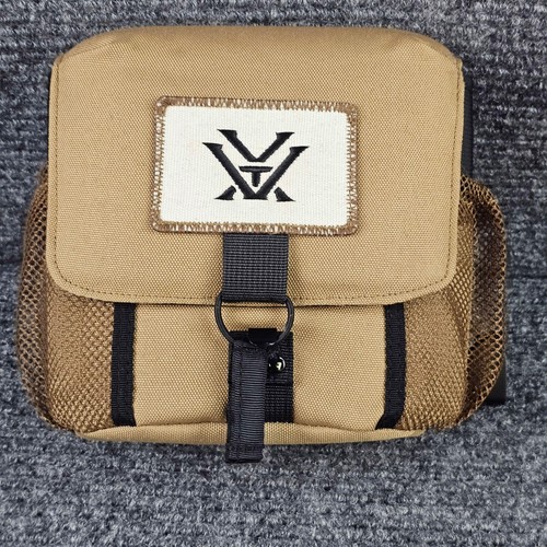 Vortex Optics Tan Padded Binocular Case Bag Compact Nylon Mesh Pockets Straps