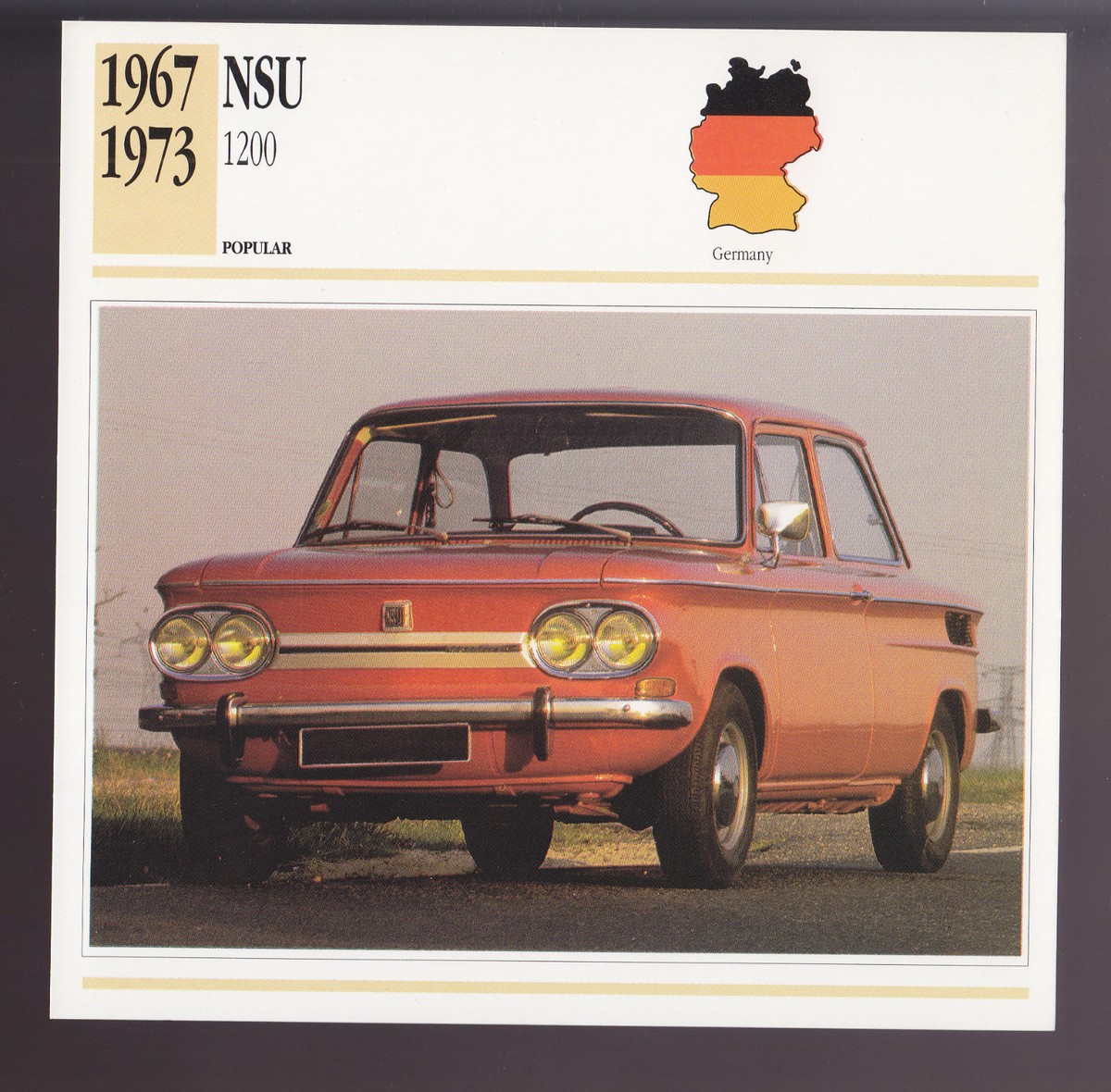 PROSPECTUS / BROCHURE NSU Wankel-Spider Support Env. 1964 - 1967 EUR 78