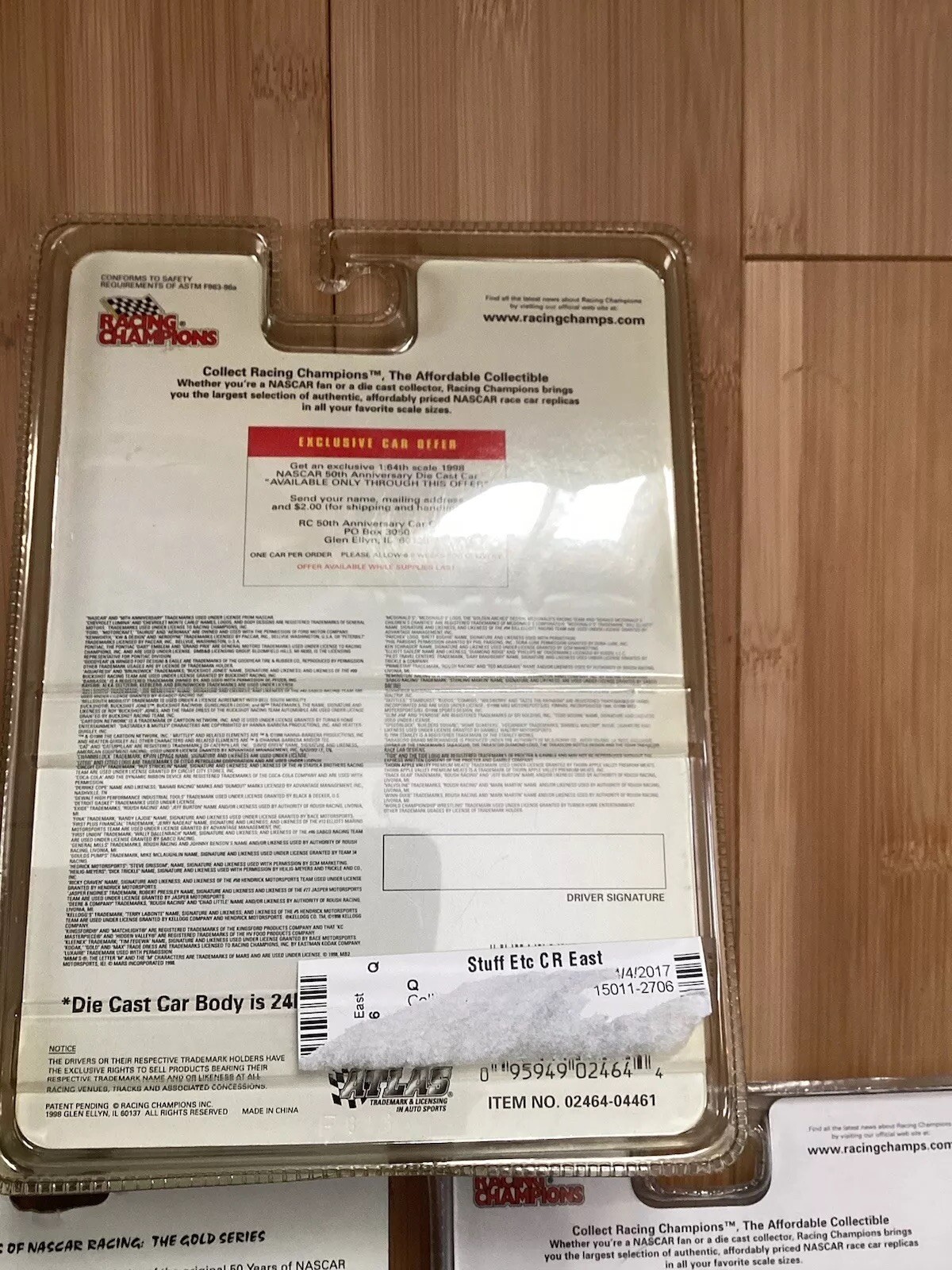 Racing Champions 24K Gold & Platinum Plated Commemorative Series NASCAR Diecast