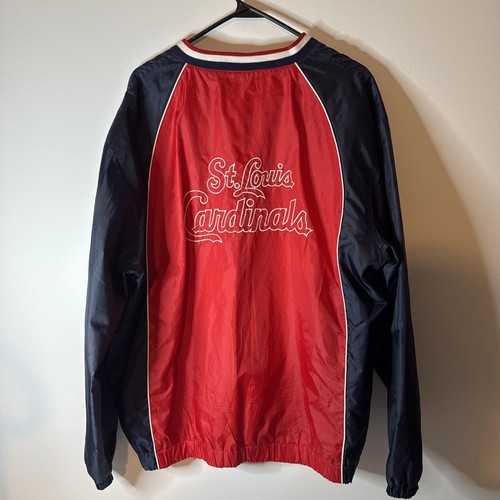 MLB St. Louis Cardinals Pullover Jacket, V-Neck, Waist Zipper Red Size X Large - Picture 3 of 3