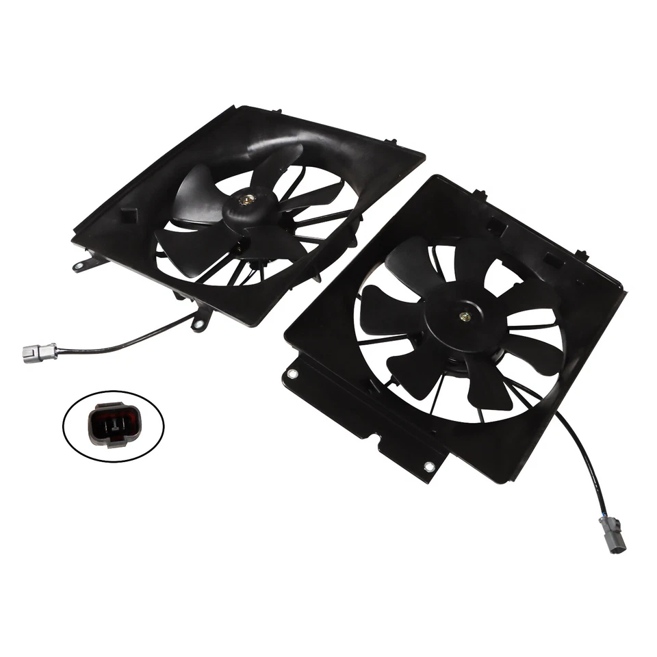 Pair AC Condenser Radiator Cooling 120W Fan Fit 2002-2006 Honda CR-V CRV Element - Image 3 of 4