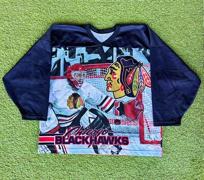 Size L/XL Vintage Chicago Blackhawks All Over Print CCM Jersey