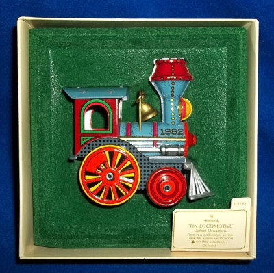 1982 TIN LOCOMOTIVE 1ST IN SERIES TRAIN HALLMARK KEEPSAKE Ornament ...
