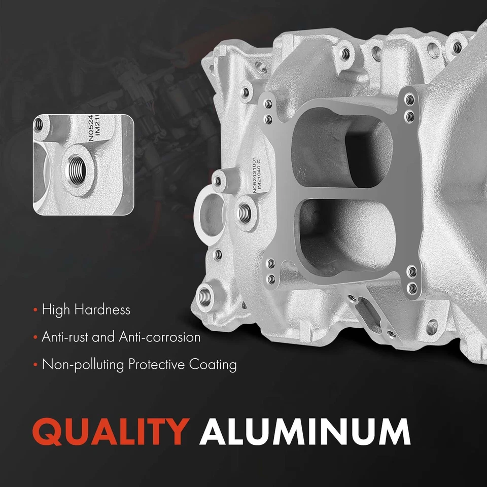Front Aluminum Dual Plane Intake Manifold for Chevy GMC Cadillac Buick Pontiac - Image 2 of 4