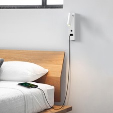 3W COB LED Headboard Reading Light Type-C USB Charger Bedside Wall Lamp Switch