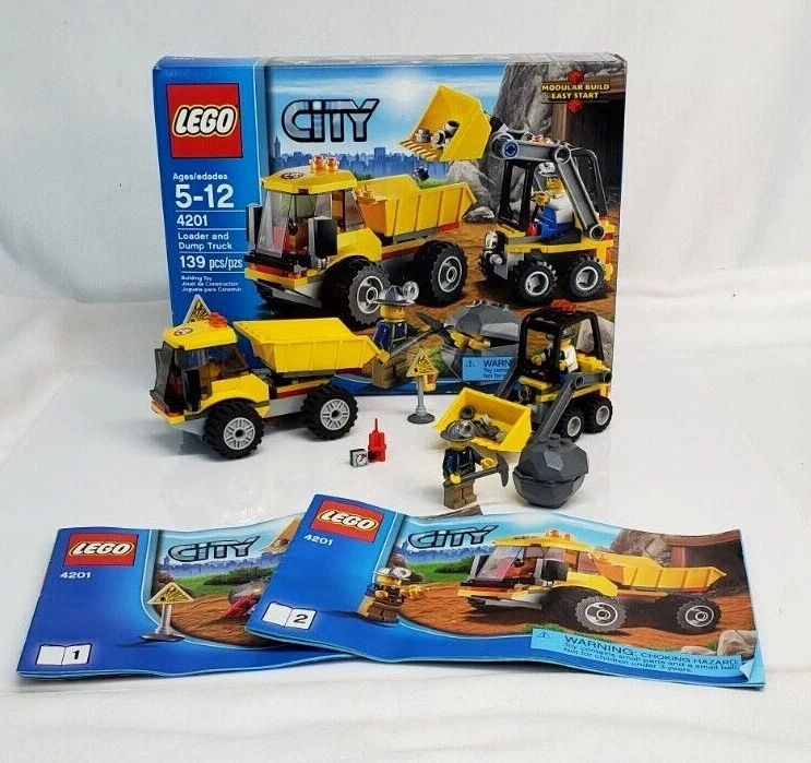 Lego City LOADER &amp; DUMP TRUCK #4201 100% COMPLETE w Instructions Box Minifigs 673419167086 |