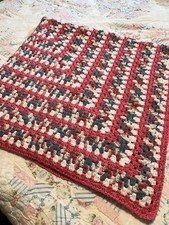 Hand Crocheted Multicolor Afghan Blanket 54  X 54  New