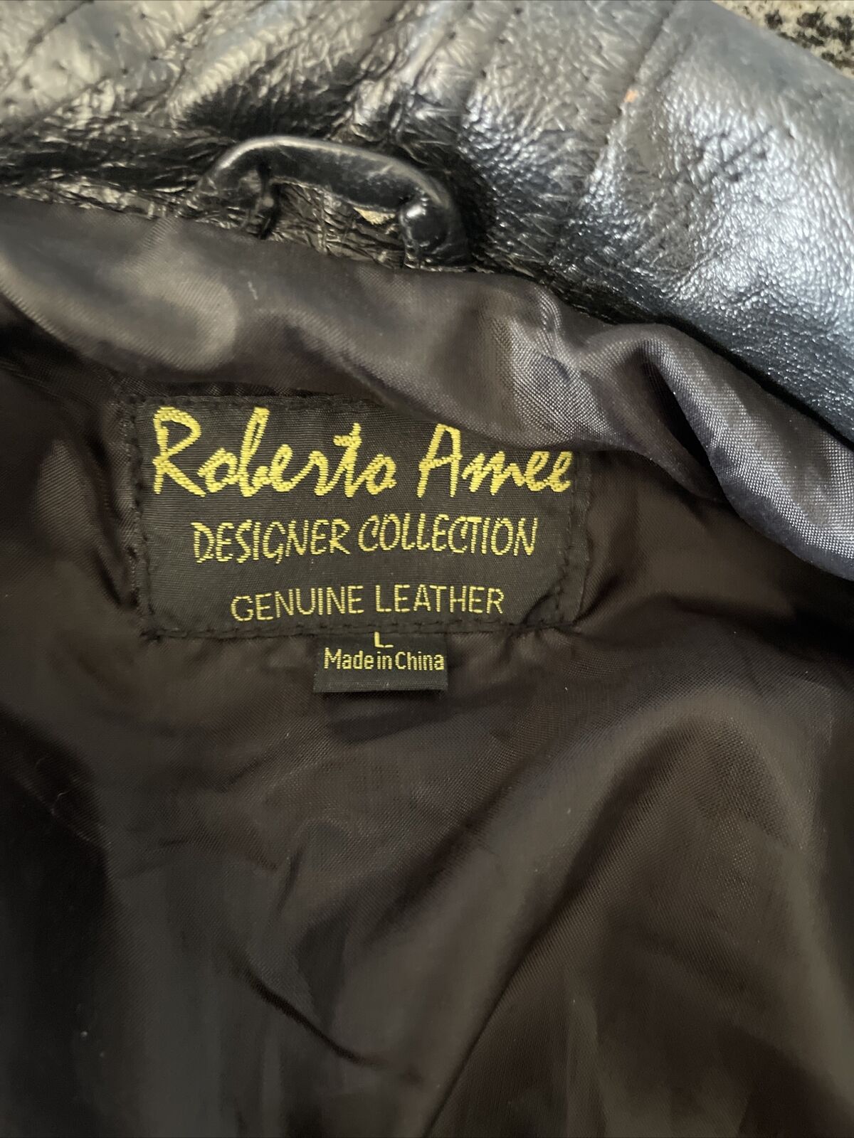 Roberto Amee Biker Leather Jacket Men’s Size Large - image 3