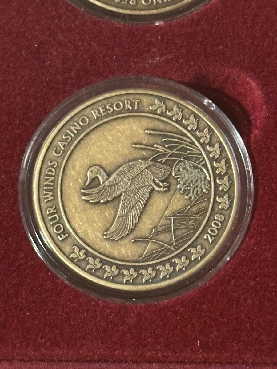 2008 Four Winds New Buffalo Michigan 4 Coin Set In Box Medal