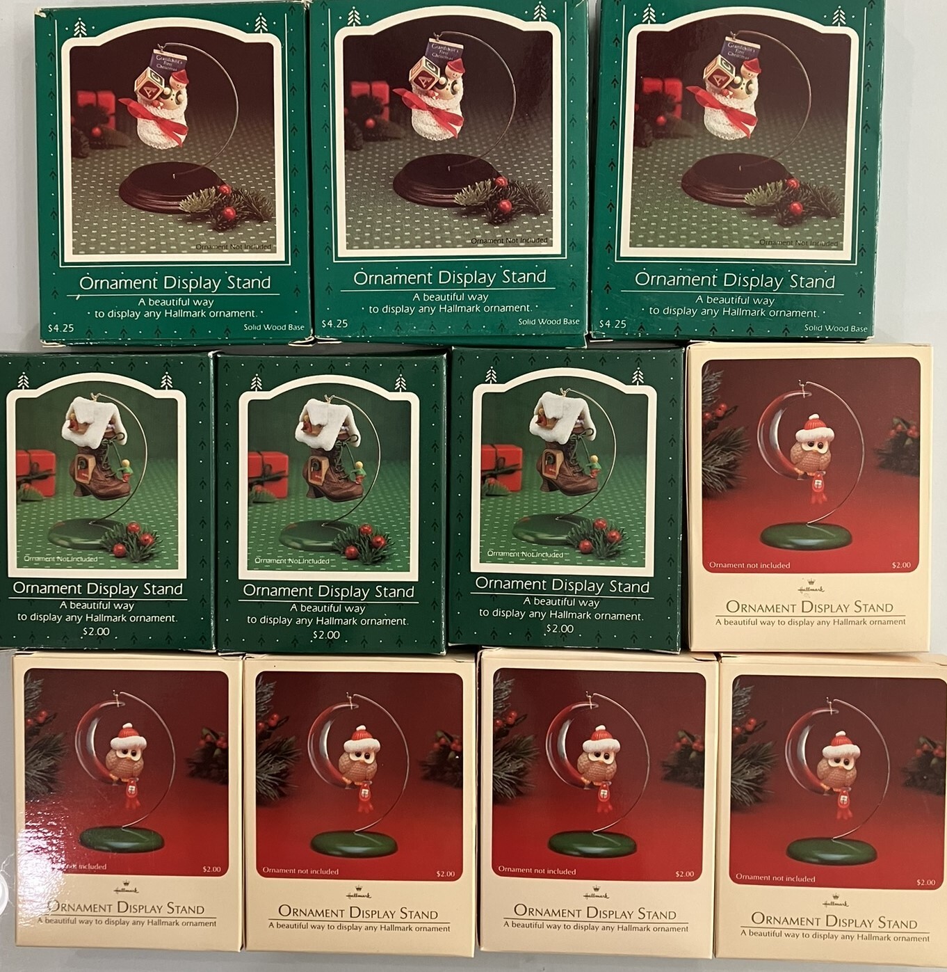 Lot of 11 Hallmark Christmas Ornament Display Stands, 4.5 & 5.5 inches