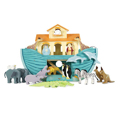 Die große Arche Noah / The Great Ark mit Figuren, aus Holz von Le Toy Van (TV259