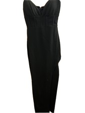 Windsor Black small High Slit Corset Prom Dress