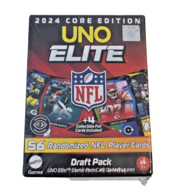 2024 Uno Elite Core Edition NFL Draft Pack + 4 Card Collectible Foil Card Pack